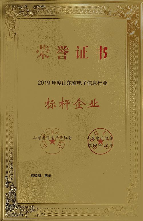 2019年度山東省電子信息行業標桿企業